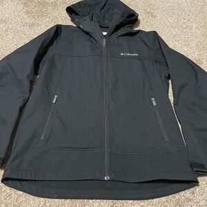 Columbia Men's Black Full Zip Hooded Softshell Jacket Size Medium